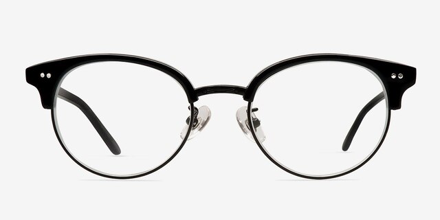 Annabel Black Acetate-metalEyeglass Frames from EyeBuyDirect, Front View