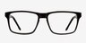 Ed Noir AcétateMontures de lunettes de vue d'EyeBuyDirect, Vue de Face