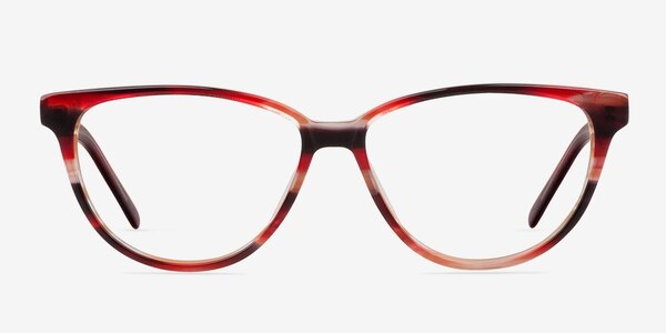 Aliyah Red/Strip Acétate Montures de lunettes de vue