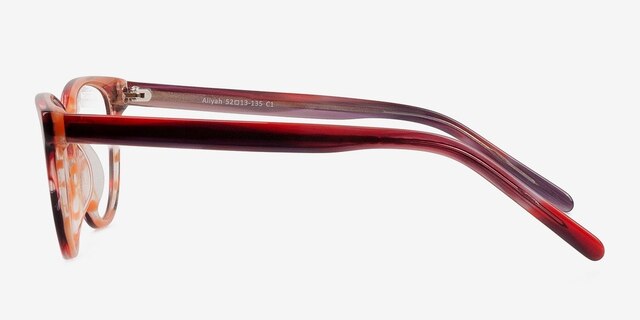 Aliyah Red & Strip AcetateEyeglass Frames from EyeBuyDirect, Side View