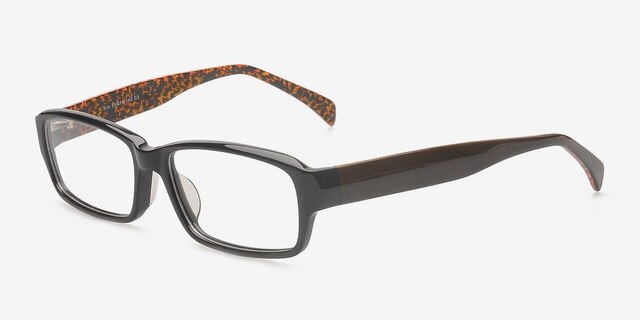 Kim Black & Coffee AcetateEyeglass Frames from EyeBuyDirect, Angle View