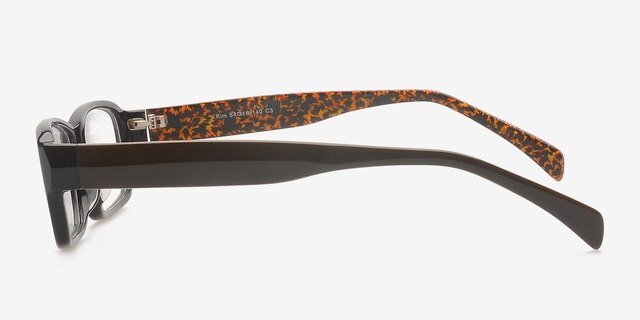 Kim Black & Coffee AcetateEyeglass Frames from EyeBuyDirect, Side View