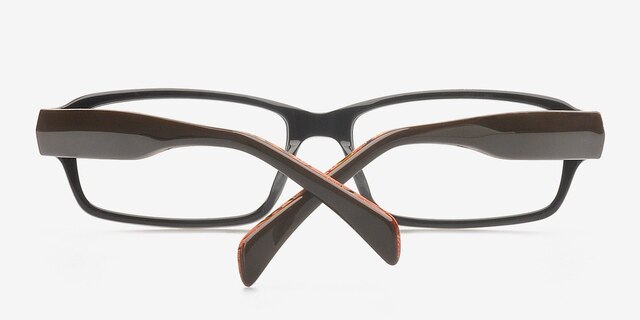 Kim Black & Coffee AcetateEyeglass Frames from EyeBuyDirect, Closed View