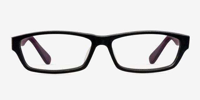 Joss Black & Purple AcetateEyeglass Frames from EyeBuyDirect, Front View