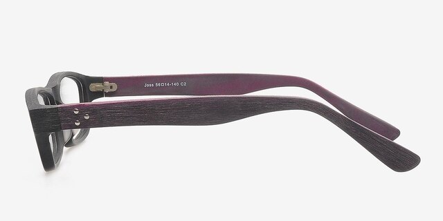 Joss Black & Purple AcetateEyeglass Frames from EyeBuyDirect, Side View