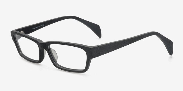 Kadin Noir AcétateMontures de lunettes de vue d'EyeBuyDirect, Vue d'Angle