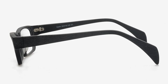 Kadin Noir AcétateMontures de lunettes de vue d'EyeBuyDirect, Vue de Côté