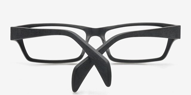 Kadin Noir AcétateMontures de lunettes de vue d'EyeBuyDirect, Vue Rapprochée