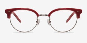 Annabel Rouge Acetate-metal Montures de lunettes de vue d'EyeBuyDirect, Vue de Face