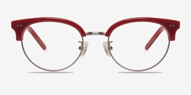 Annabel Rouge Acetate-metalMontures de lunettes de vue d'EyeBuyDirect, Vue de Face
