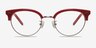 Annabel Rouge Acetate-metalMontures de lunettes de vue d'EyeBuyDirect, Vue de Face