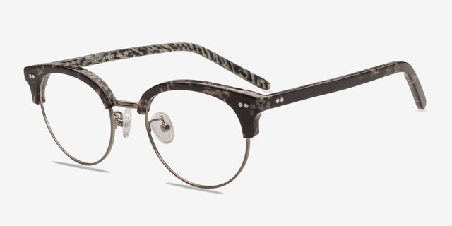 Annabel Gunmetal & Tortoise Acetate-metalEyeglass Frames from EyeBuyDirect, Angle View