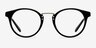 Get Lucky Black & Silver AcetateEyeglass Frames from EyeBuyDirect, Front View