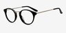 Get Lucky Black & Silver AcetateEyeglass Frames from EyeBuyDirect, Angle View