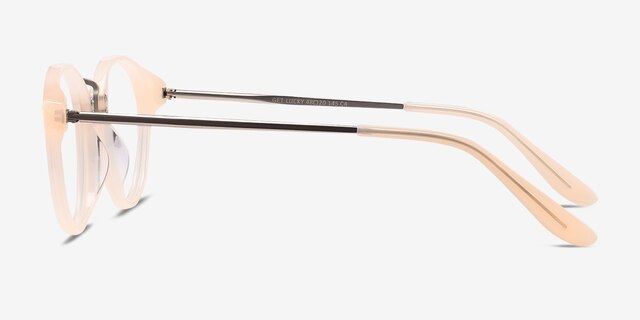 Get Lucky Ivory & Silver Acetate-metalEyeglass Frames from EyeBuyDirect, Side View
