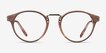 Get Lucky Brown & Silver Acetate, MetalEyeglass Frames from EyeBuyDirect, Front View