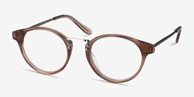 Get Lucky Brown & Silver Acetate-metalMontures de lunettes de vue d'EyeBuyDirect, Vue d'Angle