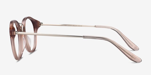 Get Lucky Brown & Silver Acetate-metalMontures de lunettes de vue d'EyeBuyDirect, Vue de Côté