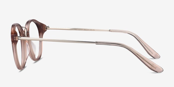 Get Lucky Brown/Silver Acetate-metal Montures de lunettes de vue d'EyeBuyDirect