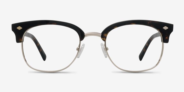 Japan Morning Dark Tortoise Acetate-metalEyeglass Frames from EyeBuyDirect, Front View