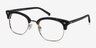 Japan Morning Dark Tortoise Acetate-metalEyeglass Frames from EyeBuyDirect, Angle View