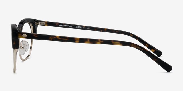 Japan Morning Dark Tortoise Acetate-metalEyeglass Frames from EyeBuyDirect, Side View