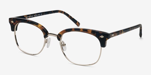 Japan Morning Tortoise Acetate-metalMontures de lunettes de vue d'EyeBuyDirect, Vue d'Angle