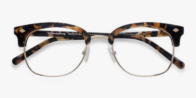 Japan Morning Tortoise Acetate-metalMontures de lunettes de vue d'EyeBuyDirect, Vue Rapprochée