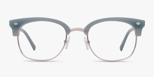 Japan Morning Blue Acetate-metalMontures de lunettes de vue d'EyeBuyDirect, Vue de Face