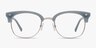 Japan Morning Blue Acetate-metalMontures de lunettes de vue d'EyeBuyDirect, Vue de Face