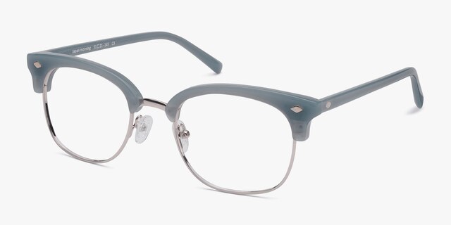 Japan Morning Blue Acetate-metalMontures de lunettes de vue d'EyeBuyDirect, Vue d'Angle