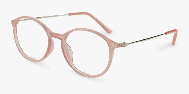 Doc Light Pink PlasticEyeglass Frames from EyeBuyDirect, Angle View