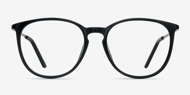 Naomi Noir Plastic-metalMontures de lunettes de vue d'EyeBuyDirect, Vue de Face