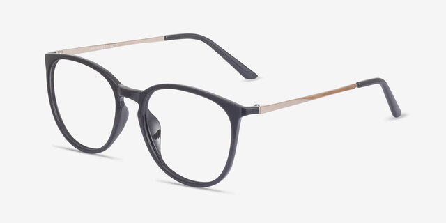 Naomi Noir Plastic-metalMontures de lunettes de vue d'EyeBuyDirect, Vue d'Angle