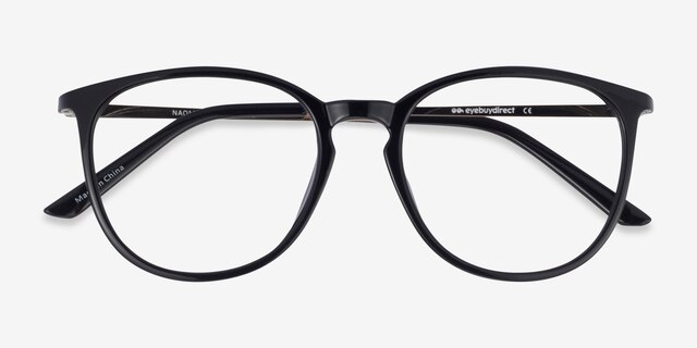 Naomi Noir Plastic-metalMontures de lunettes de vue d'EyeBuyDirect, Vue Rapprochée