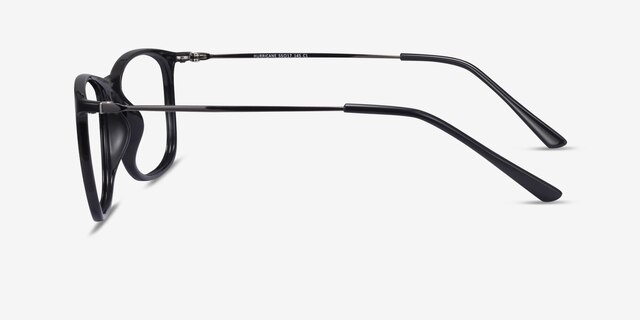 Hurricane Black PlasticEyeglass Frames from EyeBuyDirect, Side View