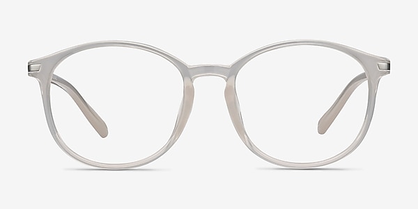 Lindsey Clear White Metal Eyeglass Frames