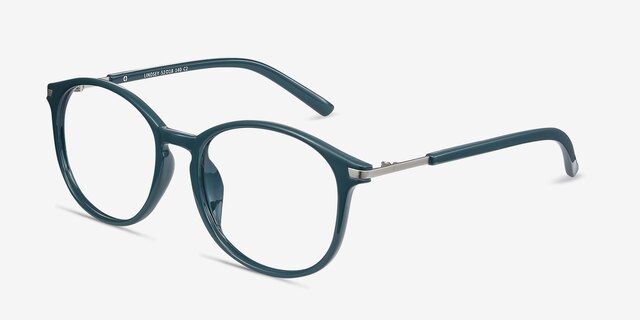 Lindsey Vert PlastiqueMontures de lunettes de vue d'EyeBuyDirect, Vue d'Angle
