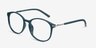 Lindsey Vert PlastiqueMontures de lunettes de vue d'EyeBuyDirect, Vue d'Angle