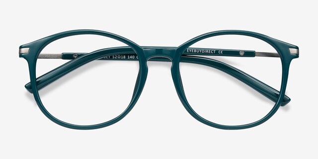 Lindsey Vert PlastiqueMontures de lunettes de vue d'EyeBuyDirect, Vue Rapprochée