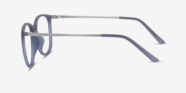 Naomi Matte Blue MetalEyeglass Frames from EyeBuyDirect, Side View