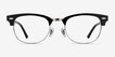 Sweet Janet Black Silver Acetate, MetalEyeglass Frames from EyeBuyDirect, Front View
