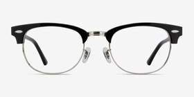 Sweet Janet Black Silver Acetate-metal Montures de lunettes de vue d'EyeBuyDirect, Vue de Face