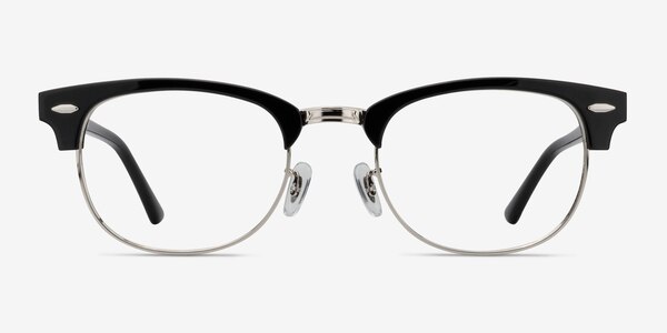 Sweet Janet Black Silver Acetate-metal Montures de lunettes de vue