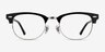 Sweet Janet Black Silver Acetate-metalEyeglass Frames from EyeBuyDirect, Front View