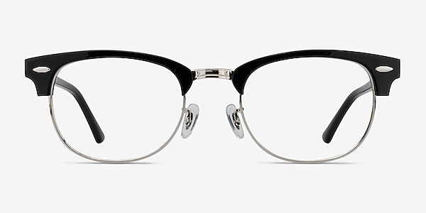 Sweet Janet Black Silver Acetate-metal Eyeglass Frames