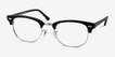 Sweet Janet Black Silver Acetate, MetalEyeglass Frames from EyeBuyDirect, Angle View