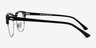 Sweet Janet Black Silver Acetate-metalEyeglass Frames from EyeBuyDirect, Side View