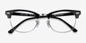 Sweet Janet Black Silver Acetate-metalEyeglass Frames from EyeBuyDirect, Closed View