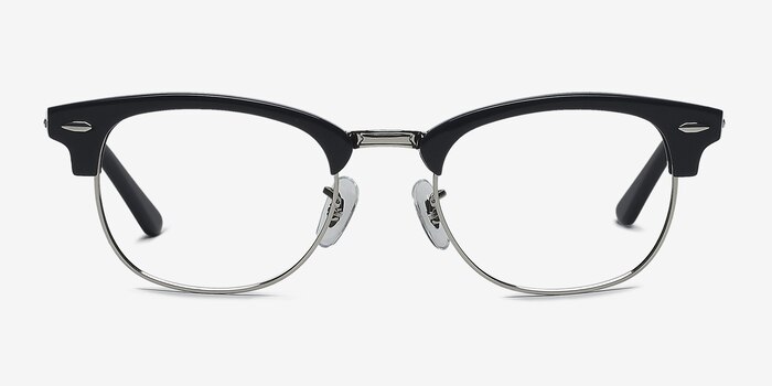 Sweet Janet Navy Silver Acetate Eyeglass Frames from EyeBuyDirect